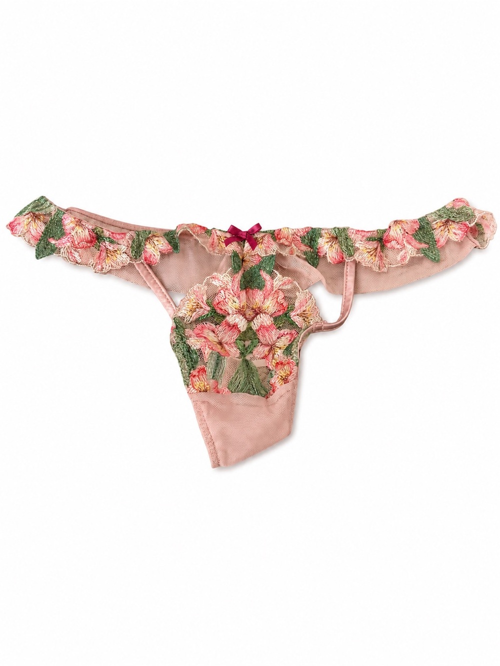 Victoria’s Secret Dream Angels Floral Embroidered Thong String Panty NWOT XS